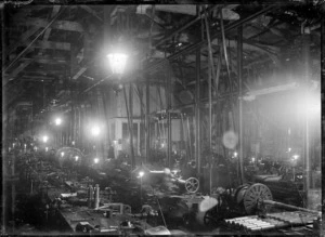 A railway workshop, possibly at Hutt Railway Workshops, Woburn