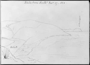 [Crawford, James Coutts] 1817-1889 :Akitio from South.d. C Turnagain. Akitio R. Novr 27 1863.