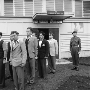 Volunteers outside the Special Air Service barracks at Waiouru