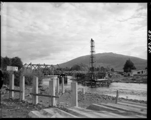 Construction of reinforced concrete bridge at Turangi