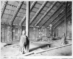 Interior of Tokanganui-A-Noho wharenui at Te Kuiti