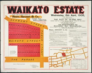 Waikato Estate : to be sold by public auction by Messrs. Harcourt & Co., Lambton Quay, Wellington, Wednesday, 8th April, 1908.