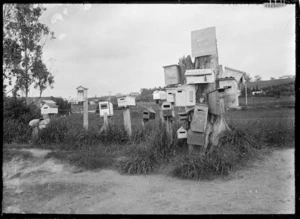 View of a large group of letterboxes at Frankton Junction.