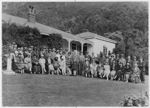 Sir Francis Henry Dillon Bell and Justice Department staff, Taumaru, Lowry Bay