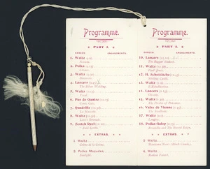 [Dunedin Citizens' Ball, March 24th 1898. Garrison Hall]. Programme.