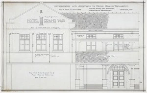 Atkins Bacon & Mitchell, architects :Alterations and additions to Hotel Grand, Taumarunui. Half inch elevations. December 1919.