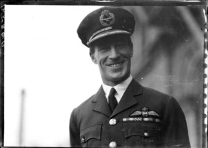 Arrival of the Southern Cross at Wellington, possibly Trentham. Aviator Charles Kingsford Smith