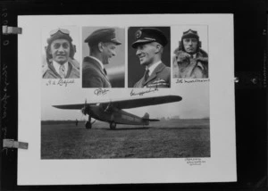 Southern Cross souvenir, composite of plane and crew, with signatures