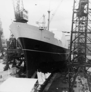 Launching of the Wahine at Govan, Scotland, 1966.