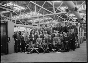 Staff officers and foremen at the Hutt Railway Workshops; group photograph