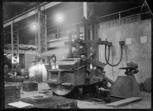 Steel casting with electric furnaces at Hutt Railway Workshops, 1929.