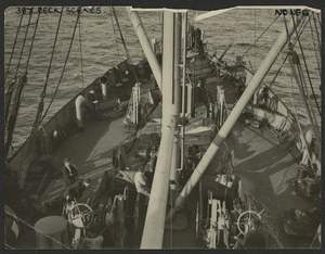 Creator unknown : Photograph of the deck of an unidentified ship