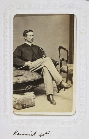 Portrait of Lieutenant Hammick of the Forty Third Regiment - Photograph taken by Hartley Webster