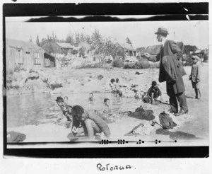 Maori children in a pool, Rotorua