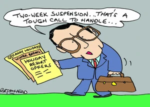 "Two-week suspension... That's a tough call to handle..." 6 October 2010