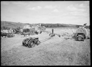 Creator unknown :Photograph of hay harvesting at an unidentified location