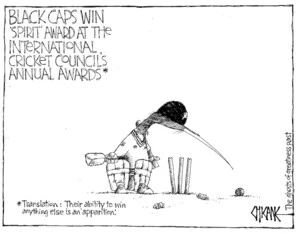 Black Caps win 'spirit' award at the International Cricket Council's annual awards. 8 October 2010