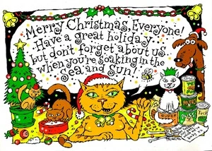 Hodgson, Trace, 1958- :"Merry Christmas, Everyone! Have a great holiday but don't forget about us when you're soaking in the sea and sun!" 21 December 2014