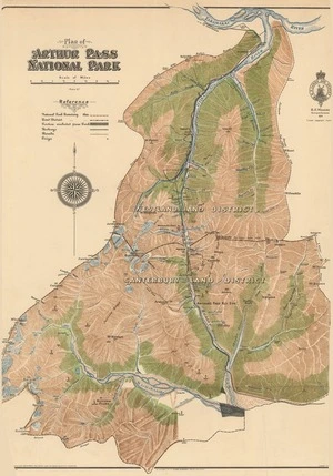 Plan of Arthur Pass National Park / A.J. Wicks, chief draughtsman ; T. Cagney, chief surveyor, Westland.