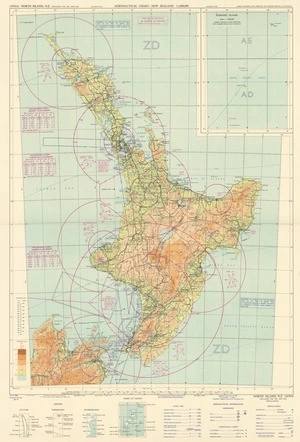 Aeronautical chart-New Zealand 1:1,000,000. 3474S, North Island, N.Z. : (including 3362, 3453, and 3474).