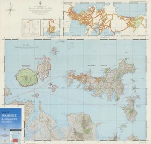 Map of Waiheke & adjacent islands.