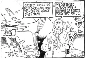 Scott, Thomas, 1947- :"Outsiders should not pour scorn and heap ridicule on anyone else's faith..." 22 January 2015