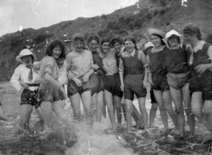 Pupils of Iona College at the beach