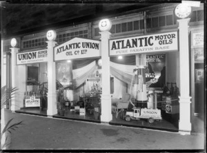 Stall at a trade fair advertising Atlantic Union Oil Company and some of its products