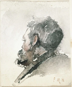 Hodgkins, Frances Mary, 1869-1947 :[Bearded man. ca 1890]
