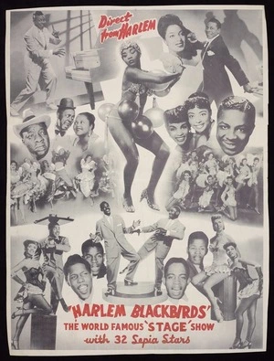 Direct from Harlem, "Harlem Blackbirds", the world famous "stage" show, with 32 sepia stars [1956]