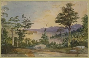 [Hodgkins, William Mathew 1833-1898] :Le Bons Bay, Akaroa [1868 or 1869]