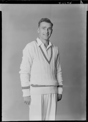 Bert Sutcliffe, member of the New Zealand representative cricket team, 1953
