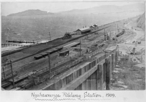 Ngahauranga [i.e. Ngauranga] Railway Station, 1909