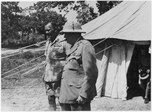 Winston Churchill with General Bernard Freyberg during his visit to New Zealand troops on the 8th Army front, Italy