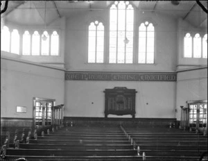 Interior view of the Vivian Street Baptist Church, Wellington