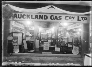 Stall at a trade fair advertising the Auckland Gas Company