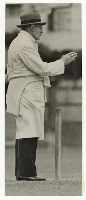 Thomas Reynolds umpiring a cricket game