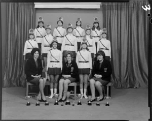 Crystal Cavaliers marching team of 1969 with trophies