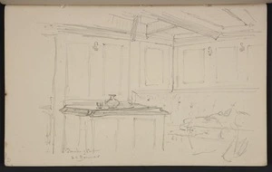 [Hodgkins, William Mathew] 1833-1898 :Smoking cabin, S S Brunner. [1890]