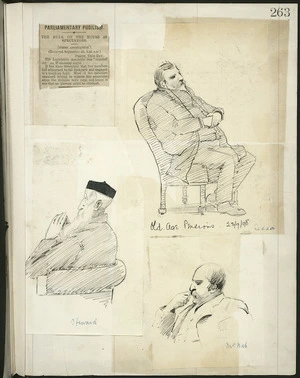Caricatures of three parliamentarians