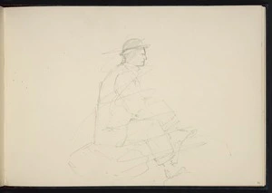 [Hodgkins, William Mathew] 1833-1898 :[Man seated on rocks. 1893 or later]