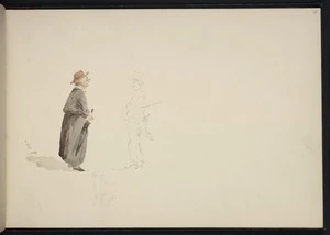 [Hodgkins, William Mathew] 1833-1898 :[A man and woman meeting in a street. 1893 or later]