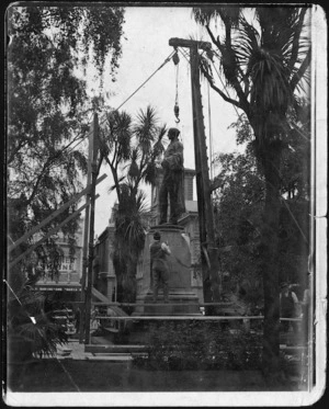 Creator unknown : Photograph of a monument to John Robert Godley, Christchurch