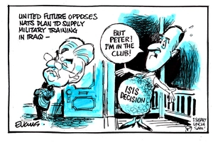 Evans, Malcolm Paul, 1945- :United Future opposes ISIS plan. 19 February 2015