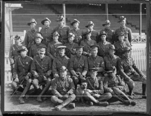 Officers of the Canterbury Mounted Rifles, Addington Camp, Christchurch