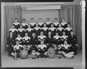 Petone Rugby Football Club, Lower Hutt, Wellington, team of 1969, with trophies