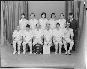 Onslow Cricket Club, Wellington, team of 1973, with championship shield