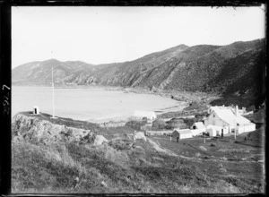 Pilot station and beach, Worser Bay, Wellington