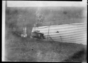 Damaged lifeboat from the wrecked ship Penguin, Wellington
