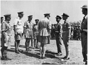 General Bernard Freyberg inspects the 3rd Greek Brigade at Taranto, Italy